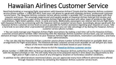 Hawaiian Airlines customer service